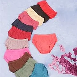 vellina Cotton Interlock Women Hipsters Panties/3001 Series/ 100% Super Soft Cotton Hipster Ladies Plain Bright Panty/Innerwear Soft Panties Underwear Combo Pack 12-picture-40