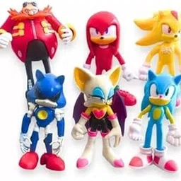 KERBRO 6Pcs Action Figure Toys, 3rd Generation Sonic Action Figure, Anime Figurine Collectibles for Gaming Fans, Car Dashboard Decor, Themed Party Cake Toppers (6pcs（Multicolor） B)-picture-27