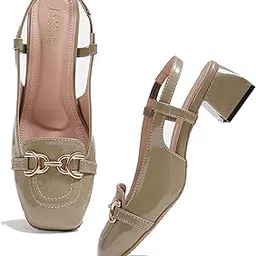 jm looks Womens Slingback Block Heels Closed Square Toe Dress Work Slip on Back Strap Business Pumps-picture-25