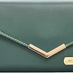 your gift studio Personalised Stylish Lady Wallet | Embossed with Name & Charm | Read Bullet Points Before Ordering (Green)-picture-41