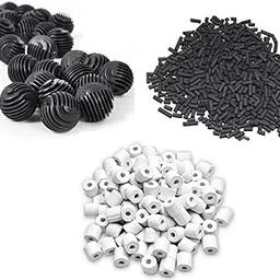 COLOURFUL AQUARIUM 150G Activated Carbon + 150G Ceramic Rings + 10 Bio Balls - Suitable For All Aquarium Fish Tank (Combo-3)-picture-27