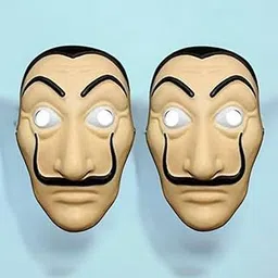 Toys Treasure Salvador Dali Mask - Pack Of 2 | Comic Face Mask | Money Heist Mask | Fun Party Face Mask Set for Birthday | Adult Party Face Mask image 1