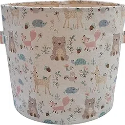 abracadabra Cotton Canvas Storage Basket/Bag, Size 33 cm x 33 cm x 30 cm - Bambi & Friends-picture-31