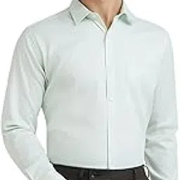 Men's Slim Fit Structure Pattern Cotton Polyester Blend Semi Cutaway Collar Full Sleeve Formal Shirt-image-32