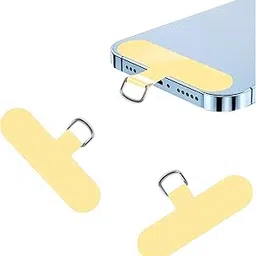 ONCRO® Yellow Pack of 2 Phone Tether Tab Universal Phone Lanyard Patch without Adhesive, Cell Phone Replacement Pad Anti-Lost Attachment Hanging Metal Ring for Smartphone Mobile Safety Wrist Strap-picture-17