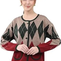 monte carlo Women Regular Fit Self Design Round Neck Side Pocket Button Closure Full Sleeve Winter Cardigan| Sweater for Ladies | Cardigans Sweater for Women's (Pack of 1)-picture-35
