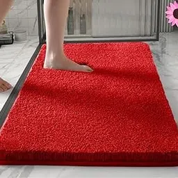 HOWNICE Doormat for Bedroom,Bathroom,Kitchen,Living Room,Room Mats,Home Entrance Foot Mats,Floor mat,Main Door,Non Slip,Door Mate,Soft,Fur,Door Matt (Bedroom Mat Red, Medium)-picture-16