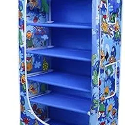 Little One's | 6 Shelves Baby Foldable Wardrobe | Jungle Blue (Made in India, ISI Certifed), LW6/AB-picture-21