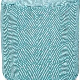 Majestic Home Goods Teal South West Indoor/Outdoor Bean Bag Ottoman Pouf 16" L x 16" W x 17" H-picture-27