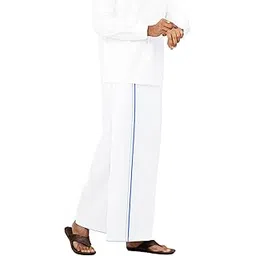 Men Single Layer White Dhoti Offering A Soft| Durable| And Comfortable Traditional Fit-image-38