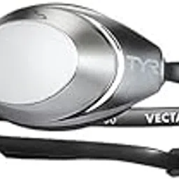 Tyr Vecta Mirrored Racing Swimming Goggles for Adults, Color-Silver/Black-picture-28