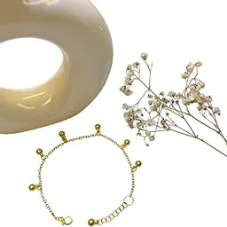 Gold Plated Brass Beads Bracelet For Women & Girls | Gold Chain Bracelet| Pack of 1-picture-31
