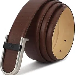 gil Brown Leather Belt for Men, Men's 34mm Profile Leather Belt with Signature Buckle, Casual and Formal Wear-picture-22