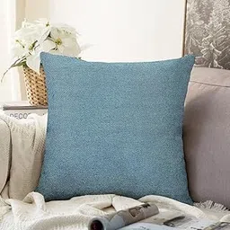 IVAZA Solid Jute Cushion Covers (24X24 Inch),Cushion Covers, Jute Cushion Covers, Sofa Cushion Covers, Diwali Cushion Cover (60X60 Cm) Set of 1 Blue-picture-32