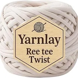 Cotton T-Shirt Yarn for Crochet/Knitting (Weight : 225 Grams | Length : 75 Meters | Colour : Ivory Cloud_T032-picture-31