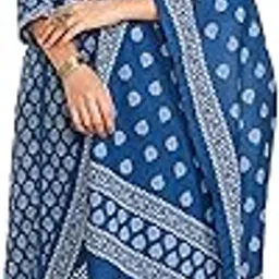 amazon brand - myx Women's Cotton Blend Printed Kurta Pant Set with Dupatta-picture-30
