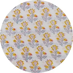 Floral Hand Block Printed Cotton Fabric, Floral Print Dress Material, Cotton Unstitched Dress Material, Kurti Fabric, Cotton Suits with Cotton Dupatta, Cotton Fabric for Women by Meter-image-17