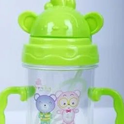 Materista -Baby Sipper Plastic Cup with Two Way Easy Grip & Anti Spill | BPA-Free & Non-Toxic | Sippy Cup | Anti Leak Lock Bottle with Cap for Kids, 200ml (1, Green)-image-97