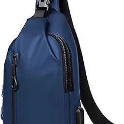 storite Small Sling Crossbody Bag for Men Women, Waterproof Backpack Shoulder Daypack Cross Body Chest Bags With USB Charger Port for Casual Travel Hiking Outdoor Sports (Blue - 31 x 17 x 8 Cm)-picture-11