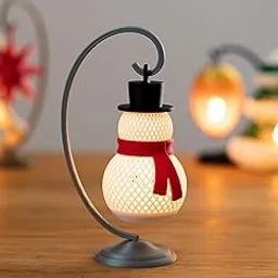 Christmas Decor Table Lamp Set of 2 | Snowman LED Lantern Light | Warm Glow Battery Operated Night Lamp for Home, Bedroom, Desk, Holiday Decoration, X-mas Gifts (Pack of 2 Pairs)-picture-21