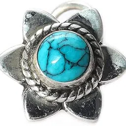 jsaj Stone Nose Pin Wire Nose Pin in Pure 92.5 Sterling Silver-picture-28