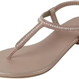 mochi Women's T- Strap Stylish Sandals with Flat sole-picture-43