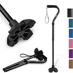 KingGear Adjustable Cane for Men & Women - Lightweight & Sturdy Offset Walking Stick - Mobility Aid for Elderly, Seniors & Handicap (Black)-picture-66