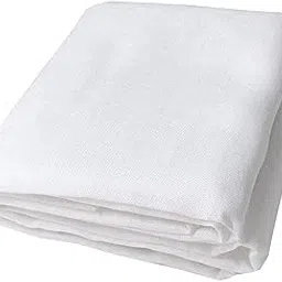Quienz 100% Cotton Plain White Unstitched Fabrics 2 Meter Cloth Material, Solid-image-31