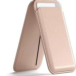 Satechi Vegan-Leather Magnetic Wallet Stand, Minimalist iPhone Wallet with 4 Card Slots, NFC Pass Through, Phone Stand for iPhone 16-12, Desert Rose image 1