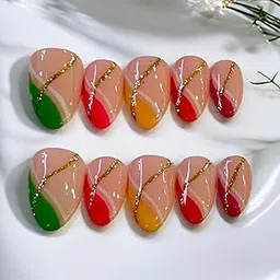 Nails On The Go Women’s Premium Reusable Set of 20 Artificial Press On Fake Nails | False Nail Extension | Ready to Wear Fake Nails | Lightweight & Long Lasting Press On Nails | Hand Made | PO-SR-79-picture-33