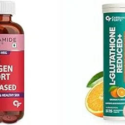 Carbamide Forte Plant Based Veg Collagen Tablet For Skin & Hair & Japanese Reduced L Glutathione Effervescent Tablet 600mg for Skin Health | 90 Tablets + 15 Effervescent Tablets-picture-37
