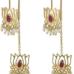 unniyarcha 925 Silver Lotus Sui Dhaga Earring For Women Pure Silver 925, Sterling Silver Jewellery With Certificate Of Authenticity & 925 Earrings-picture-20