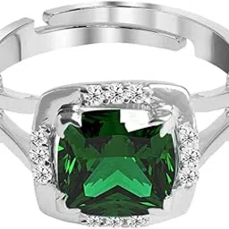 925 Sterling Silver Cushion Stone Ring with Adjustable Band | Gift for Women Wife Girls-image-79