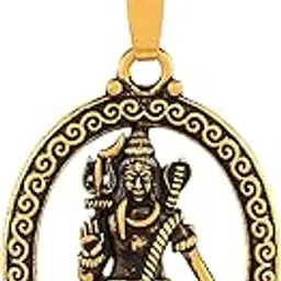 � Gold Plated Brass Lord Shiv Bolenath Adiyogi Locket With Chain Pendant Necklace For Men And Women-image-22