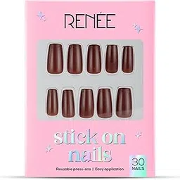 RENEE Stick On Nails Glossy Nails 10| 30 Reusable Artificial Fake Nail Set| Lightweight & Long Lasting| Easy To Use| Quick Fix For Festivals & Special Occasions-picture-24