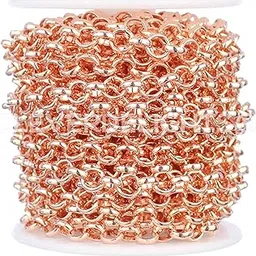 CleverDelights Bulk Rolo Chain - 1/4" Link - 25 Feet - Rose Gold Color-picture-31