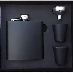 ZENSTORE Stainless Steel Hip Flasks, Liquor or Wine Whiskey Alcohol Drinks Holder Pocket Bottle with Funnel and Two Shots Glasses Gift Set for Men - 8 Oz(HN95)-image-2