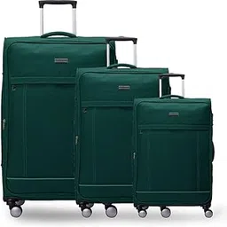 carriall Eternal Green Cabin Luggage Bag for Travel Set of 3 (Large, Medium & Small) | Suitcase for Travel & Business | 8 Spinner Wheels, Anti Theft & Front Pockets | Travel Suitcase for Men & Women-picture-15