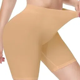 yeblues Comfortable Smooth Slip Shorts, Tight Seamless and Safety Panties Under Skirt for Women, Beige, Large-picture-19