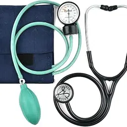 Dishan Advance Green Manual Blood pressure Monitor With Ultima Classic III Stethoscope Sphygmomanometer Apparatus Bp Monitor (Green)-picture-46
