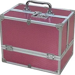 Adson Professional Beauty Make Up Cosmetic Vanity Box/Case (Pink) 25 x 15 x 30 cm-picture-41
