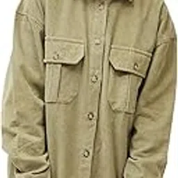 Women Corduroy Oversized Shirt-image-64