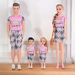 Kiddie castle Fashion Series Family Trending Pretty/Cute Doll Set of 4 | Doll Set for Girls | Family Doll Set for Girls | Complete Family Playset for Kids Colors-picture-34