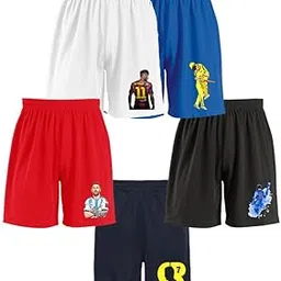 Pack of 5 Cricket & Football Team Players Sports Shorts for Boys & Girls-picture-15