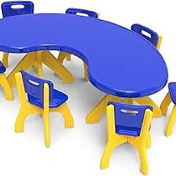 Plastic Study Table for Indoor and Outdoor Use, Home School Office Furniture (Moon)-picture-33