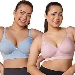 maashie M5505 Women's Padded Foam Cups Full Coverage Non Wired T-Shirt Bra|Pack of 2-picture-10