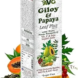 AVG Health Organics Giloy & Papaya Herbal Juice with Neem, Turmeric, Ginger, Immunity Booster, Improves Platelet Count 500 ml-picture-35