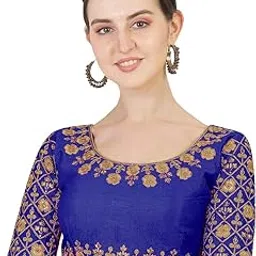 pujia mills women's embroidery handwork & thread work heavy sleeves readymade blouse-picture-11