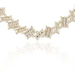 onyra Gold Plated Rectangle Traditional Floral Kundan Pearl Studded Sheeshphool/Mathapatti for Women-picture-40