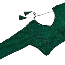 bong butiq Chikankari Sequins Full Sleeve Free Size Alterable Blouse for Women-picture-26